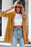 LC852449-7-S, LC852449-7-M, LC852449-7-L, LC852449-7-XL, Yellow Women Velvet Blazer Jacket Relaxed fit Casual Outerwear