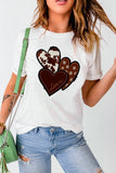 LC25219384-1-S, LC25219384-1-M, LC25219384-1-L, LC25219384-1-XL, LC25219384-1-2XL, White Womens Love Heart Print Western T-shirt Graphic Valentine's Day Tees Tops