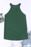 LC2564998-9-S, LC2564998-9-M, LC2564998-9-L, LC2564998-9-XL, LC2564998-9-2XL, Green Womens Summer Halter High Neck Tank Top Sexy Sleeveless Shirts