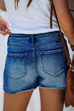 High Waist Frayed Denim Shorts