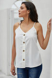 Spaghetti Strap Buttoned Tank Top