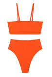 Sexy Bandeau Two Piece High Waisted Bikini Thong Bathing Suits Swimsuits