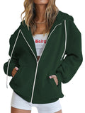 Womens Long Sleeve Hoodies Zip Up Hooded Sweatshirt Track Jacket