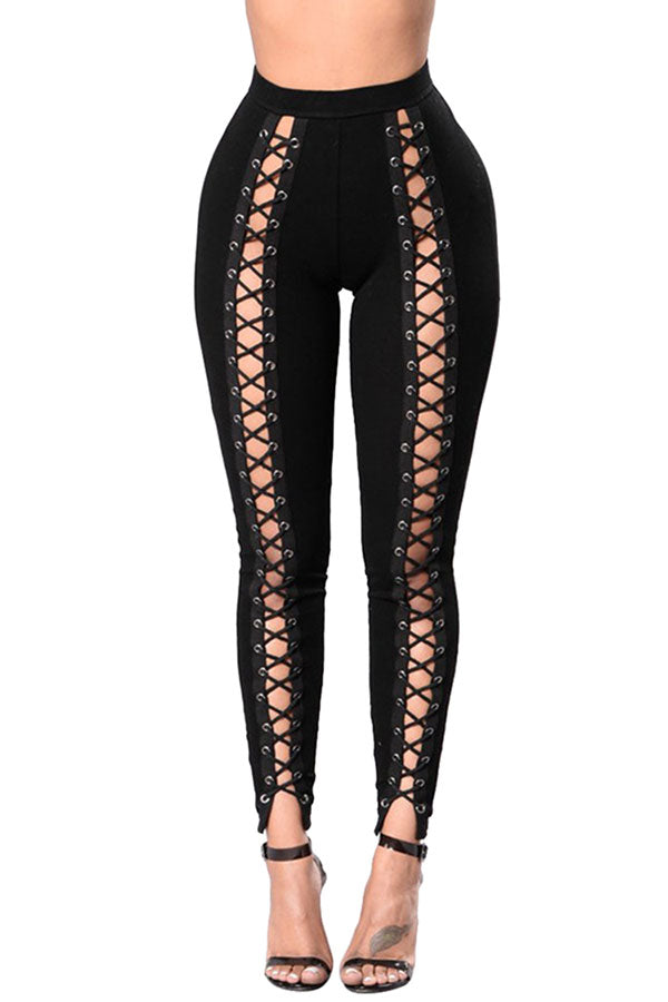 HZ.BEHAVE Leggings for Womens High Waist Cut Out Criss Cross Lace Up  Leggings (Size : S) : Buy Online at Best Price in KSA - Souq is now  : Fashion