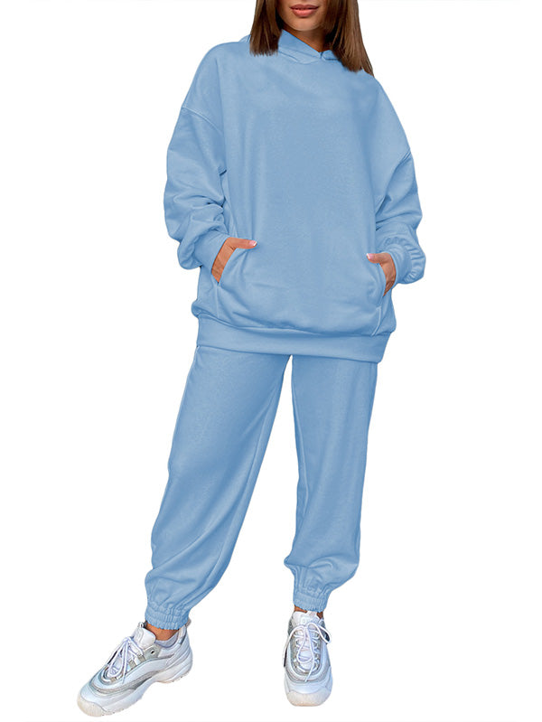 Women's 2 Piece Sweatsuits Outfits Oversized Hoodie Jogger Sweatpants –  PinkQueenShop
