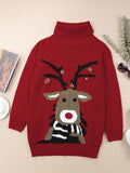 Pinkqueen Ugly Christmas Sweater Turtleneck Dresses For Women