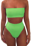 Sexy Bandeau Bikini Set Strapless High Waist 2 Pieces Bathing Suit