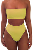 Women's Strapless Bikini Sexy Bandeau High Cut Bathing Suit Swimsuit