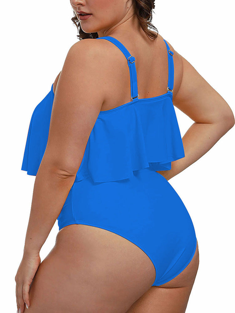 SWIM-J {Flying Blue} Bright Blue Two Piece Swimsuit PLUS SIZE 2X 4X – Curvy  Boutique Plus Size Clothing