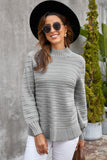 Women's Long Sleeve Knitted Tops Solid Color Mock Neck Pullover Sweater