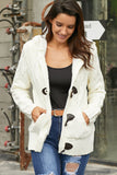 Women's Winter Fur Hooded Warm Sweater Cardigan Outerwear with Pockets