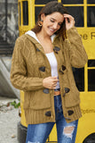 Women's Winter Fur Hooded Warm Sweater Cardigan Outerwear with Pockets